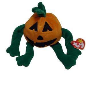 NEW TY Pumkin beanie baby pumpkin vintage retired Halloween‎